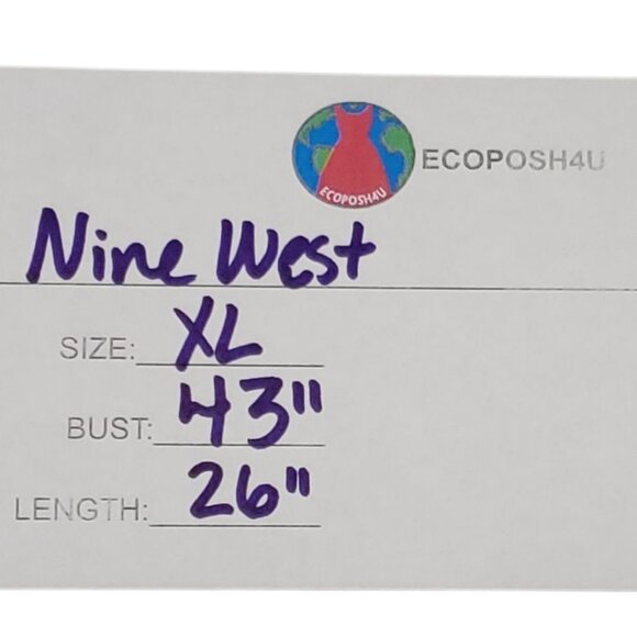 Nine West Womens Black V Neck Sleeveless Blouse XL - Picture 7 of 7